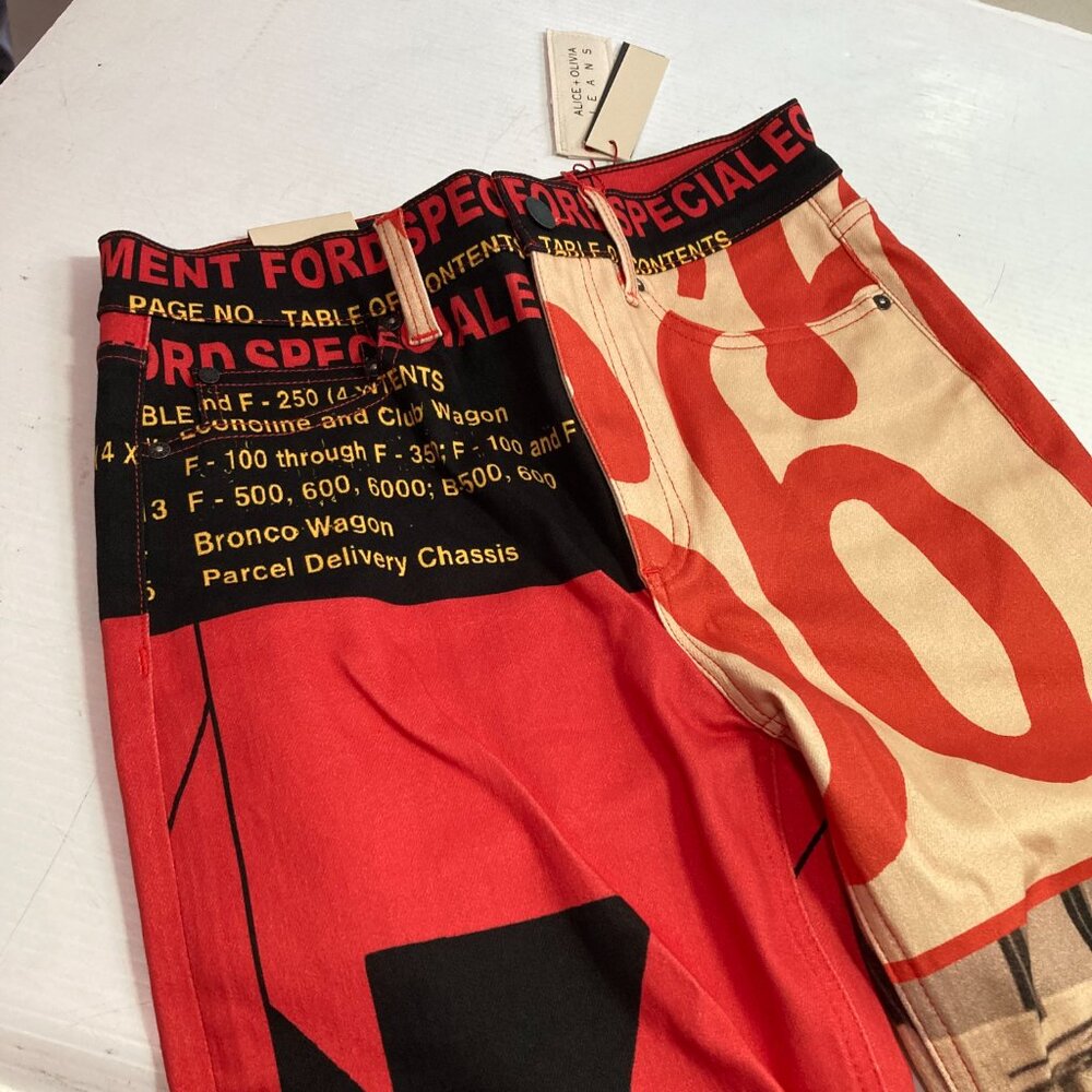 Alice + Olivia x Ford Bronco Wide Leg Graphic Pants Womens Sz 29 NWT - Picture 6 of 15